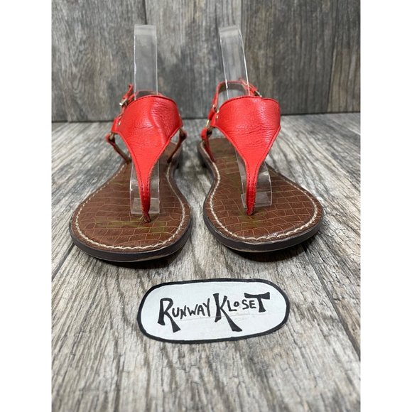 SAM EDELMAN GRETA Ankle Strap Leather Sandals Orange size 6.5M - Picture 2 of 12